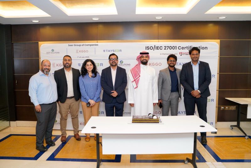 Members of the Tayseer Innovations and Ampcus Cyber teams at the certification event.